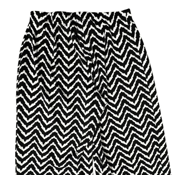 AB Studio Black and White Chevron Wide Leg Pants - Picture 2 of 11